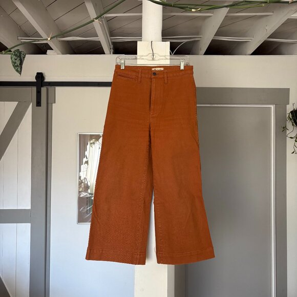 Madewell Pants - Madewell Size 27 Wide Leg Cropped Pants - Burnt Orange